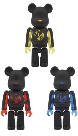 2013 Novelty (Black x Yellow Clear / Black x Red Clear / Black x Blue Clear) 100% BE@RBRICK
