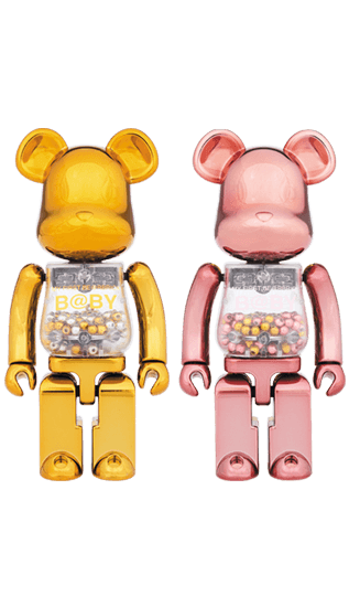 Chogokin MY FIRST Gold & Silver Ver. / Pink & Gold Ver. Pin BE@RBRICK