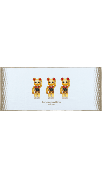 Osaka Kansai Expo Face Towel (Maneki Neko) 100% BE@RBRICK