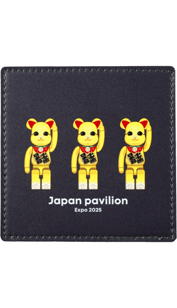 Osaka Kansai Expo Faux Leather Coaster (Maneki Neko) 100% BE@RBRICK