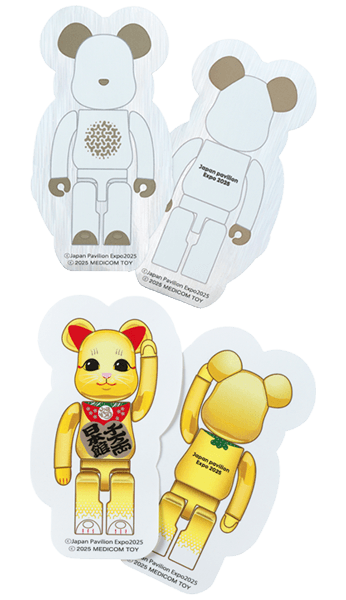 Osaka Kansai Expo Cut Sticker Set (JP & Maneki Neko) 100% BE@RBRICK