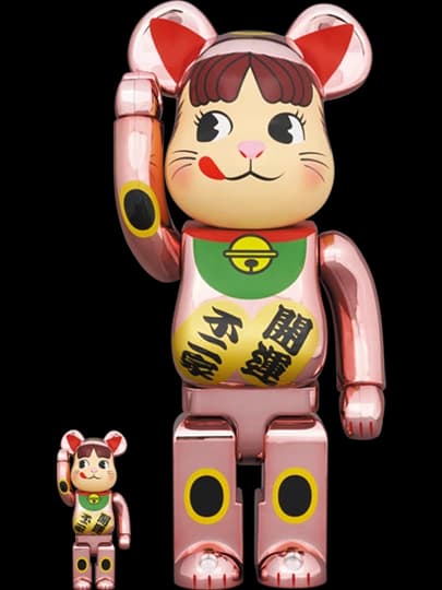 BE@RBRICK figure: Maneki Neko Peko-chan Gold Plated