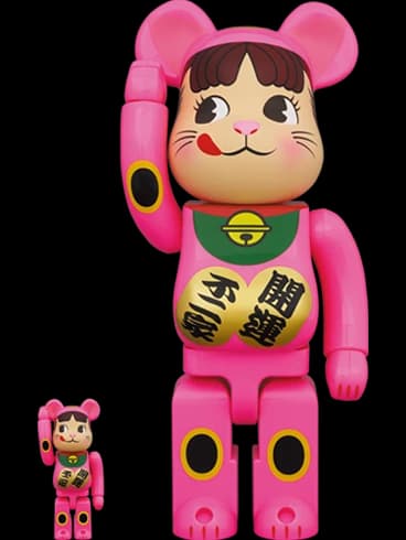 BE@RBRICK figure: Maneki Neko Peko-chan Neon Pink