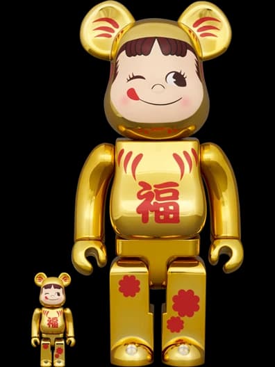 BE@RBRICK figure: Daruma Peko-chan Gold Chrome