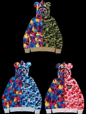 Mn Be@r Shark Full Zip Hoodie BE@RBRICK