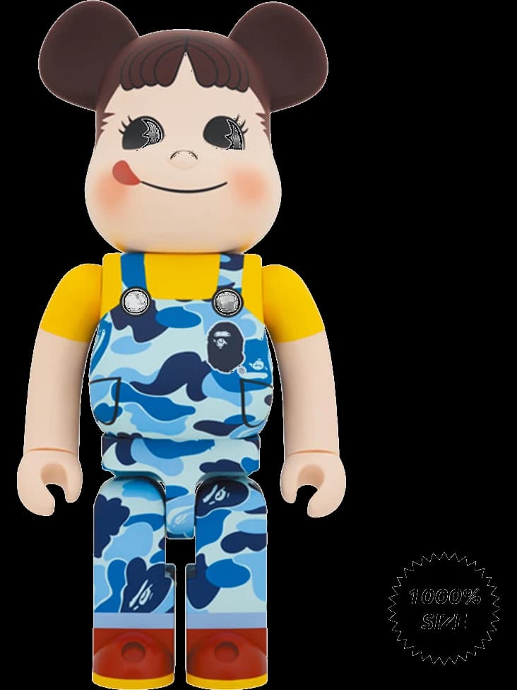 BE@RBRICK figure: × Peko-chan (Blue) Bearbrick by Medicom Toy