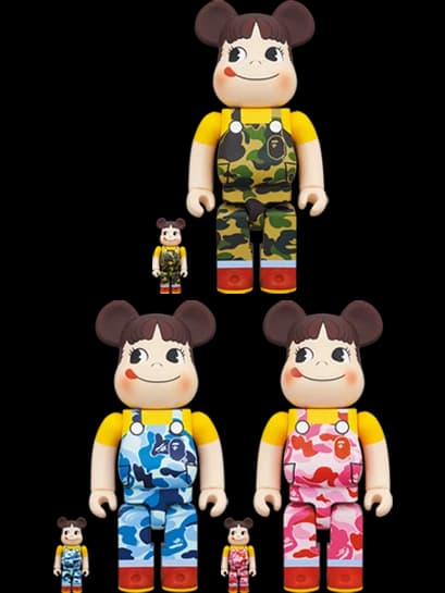 BE@RBRICK figure: ペコちゃん & GREEN/PINK/BLUE
