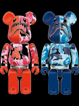 Chogokin BAPE ABC CAMO SHARK Pink/Blue BE@RBRICK