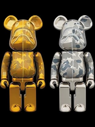 Chogokin BAPE CAMO SHARK Gold/Silver BE@RBRICK