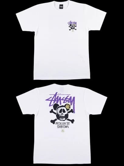 Be@rtee Stussy-Skull Be@r (white) BE@RBRICK