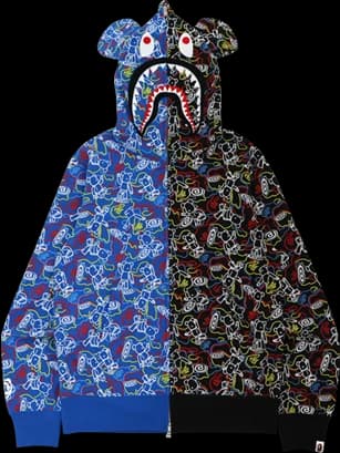 Camo Be@r Shark Half Full Zip Hoodie BE@RBRICK