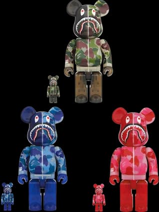 Clear Abc Camo Shark BE@RBRICK