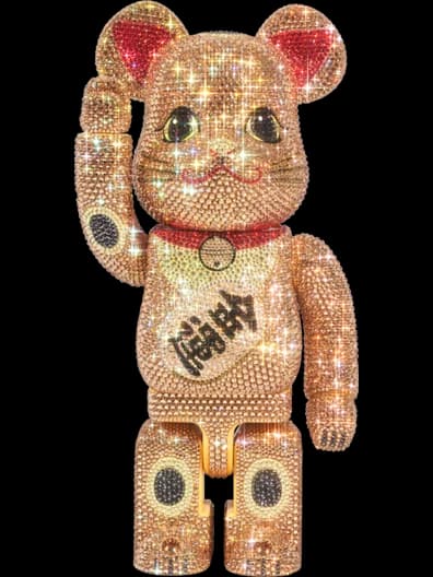 CRYSTAL DECORATE 招き猫 金 金運 BE@RBRICK