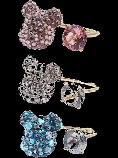 Crystal Decorate Ring(crystal/Pink/Blue) BE@RBRICK