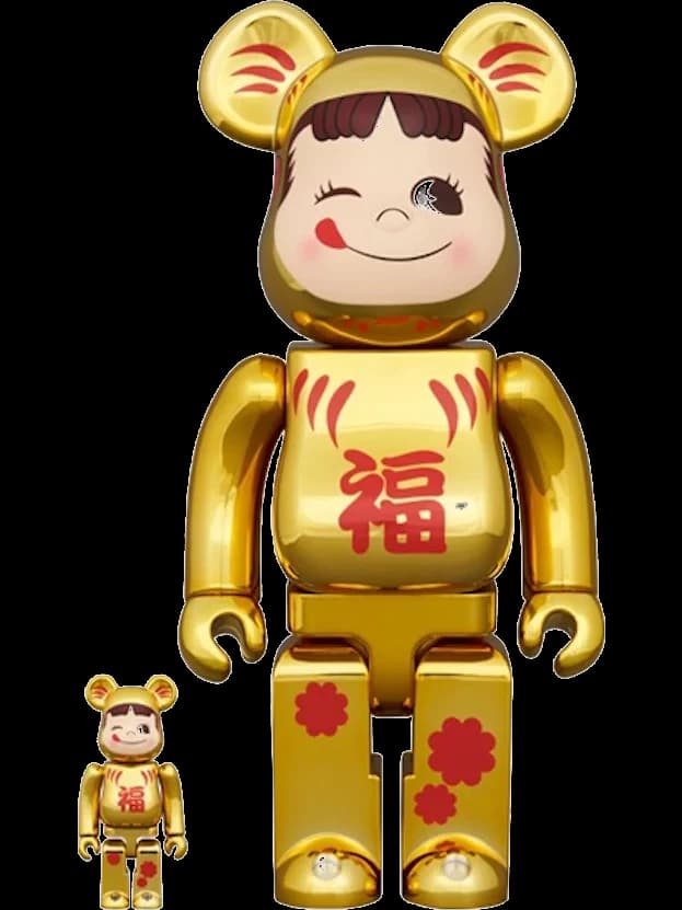 BE@RBRICK figure: Daruma Peko-Chan Gold Plated