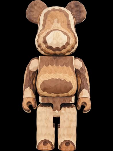 BE@RBRICK figure: Karimoku x Fragment Design Carved Wooden Layered