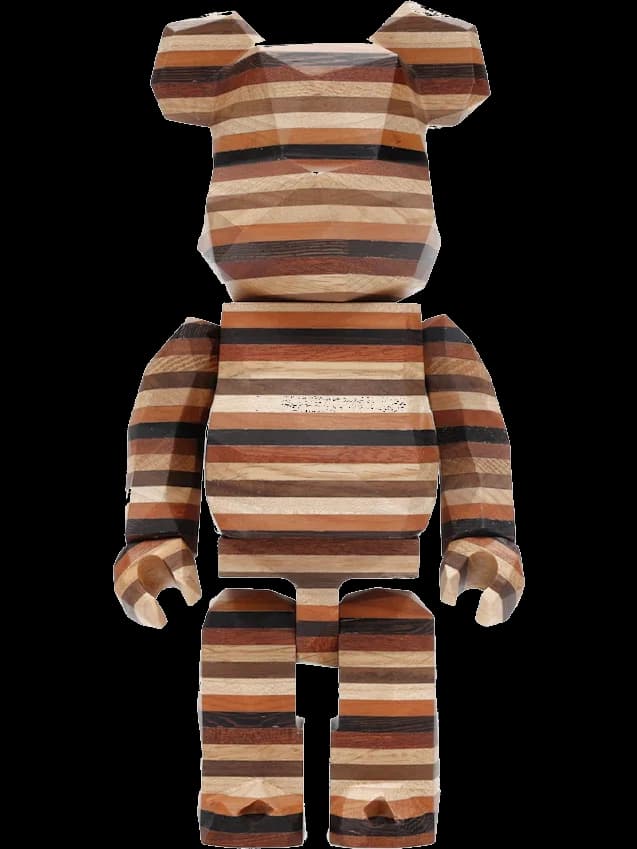 BE@RBRICK figure: Karimoku Fragment Polygon-Horizon Wood