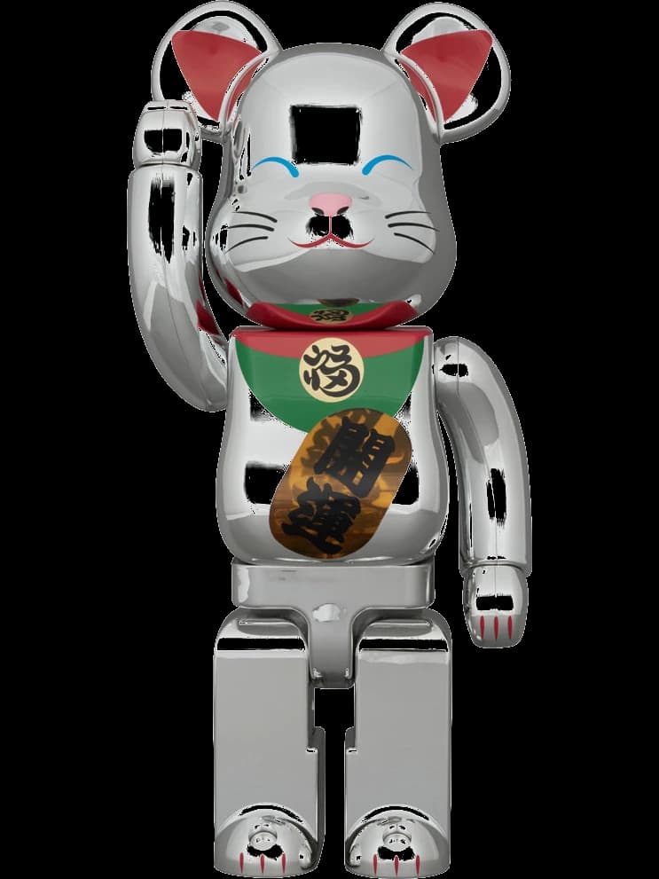 Maneki Neko Good luck 2 Silver plated Illumination