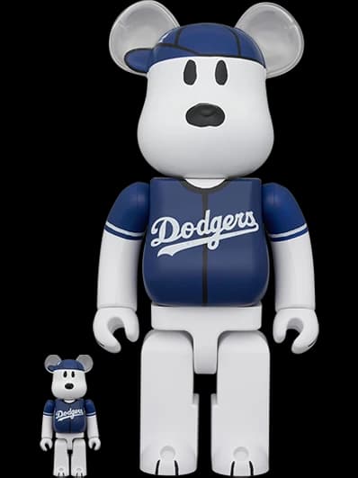 Mlb × Peanuts Be@rbrick Snoopy (los Angeles Dodgers)