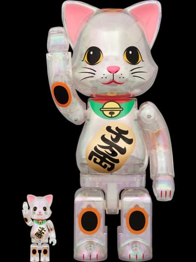 NY@BRICK 招き猫 千万両 透明メッキ BE@RBRICK