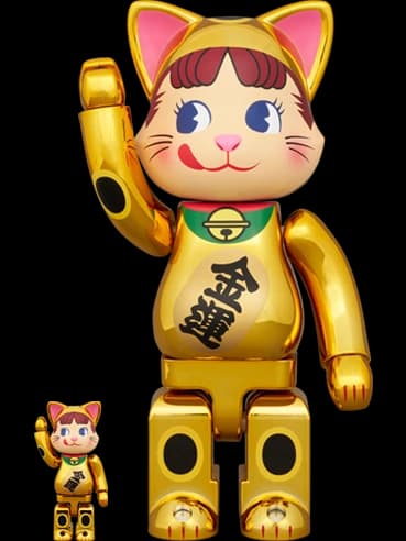 NY@BRICK 招き猫 ペコちゃん 金メッキ BE@RBRICK
