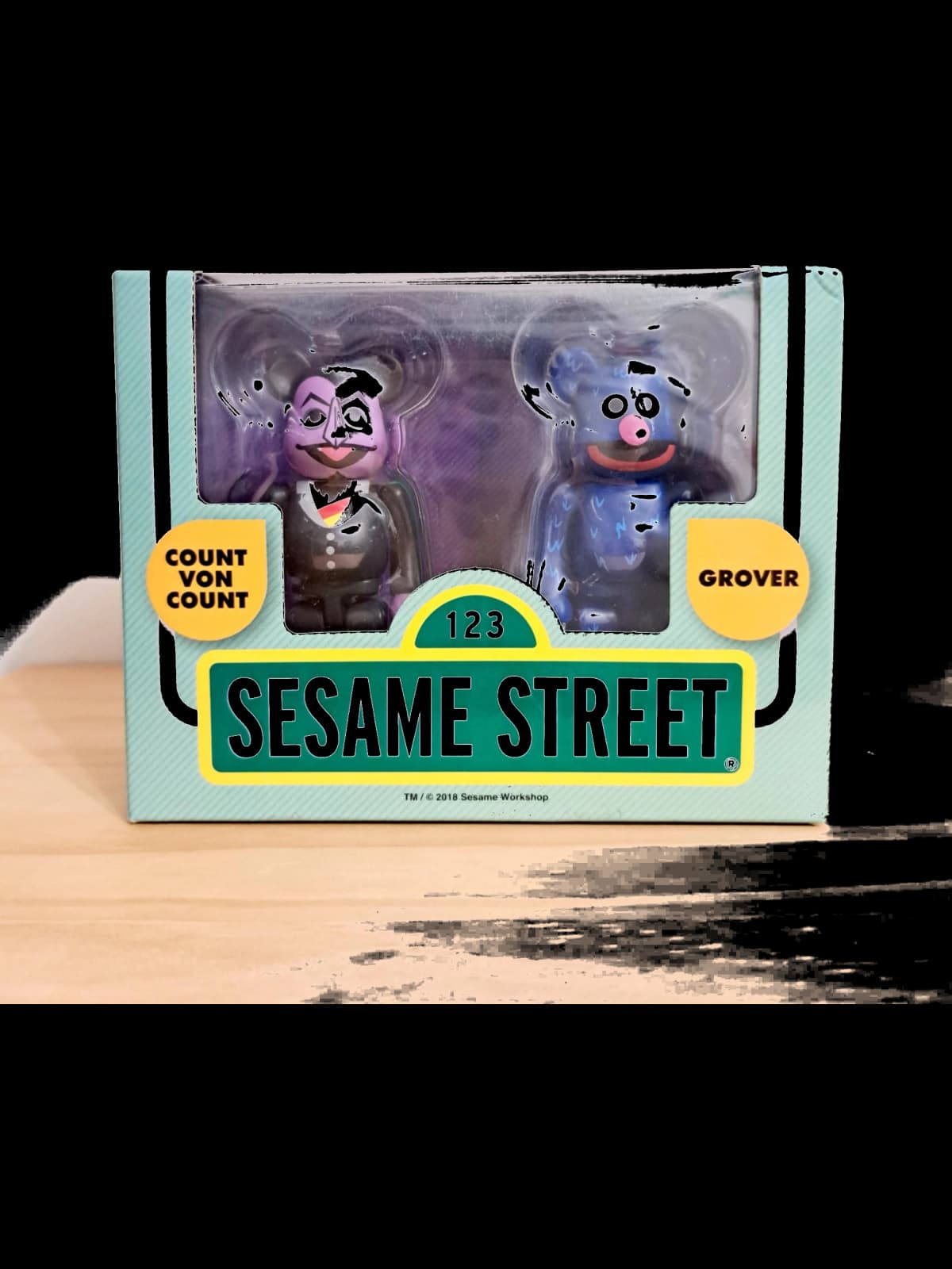 BE@RBRICK figure: Sesame Street Count Von Count and Grover Bearbrick 2-Pack - Medicom