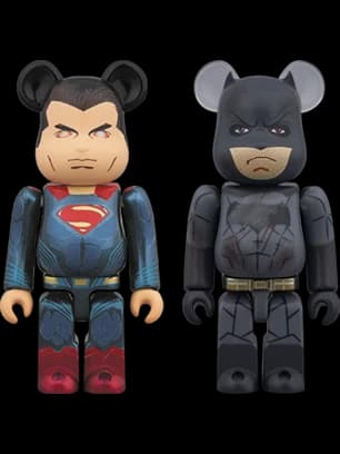 BE@RBRICK figure: SUPERMAN(TM)(HEAT VISION Ver.) & BATMAN(TM)(DAMAGE Ver.) 2PACK