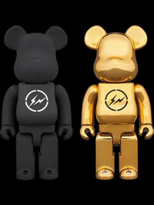 THE CONVENI × fragmentdesign BLACK/GOLD BE@RBRICK