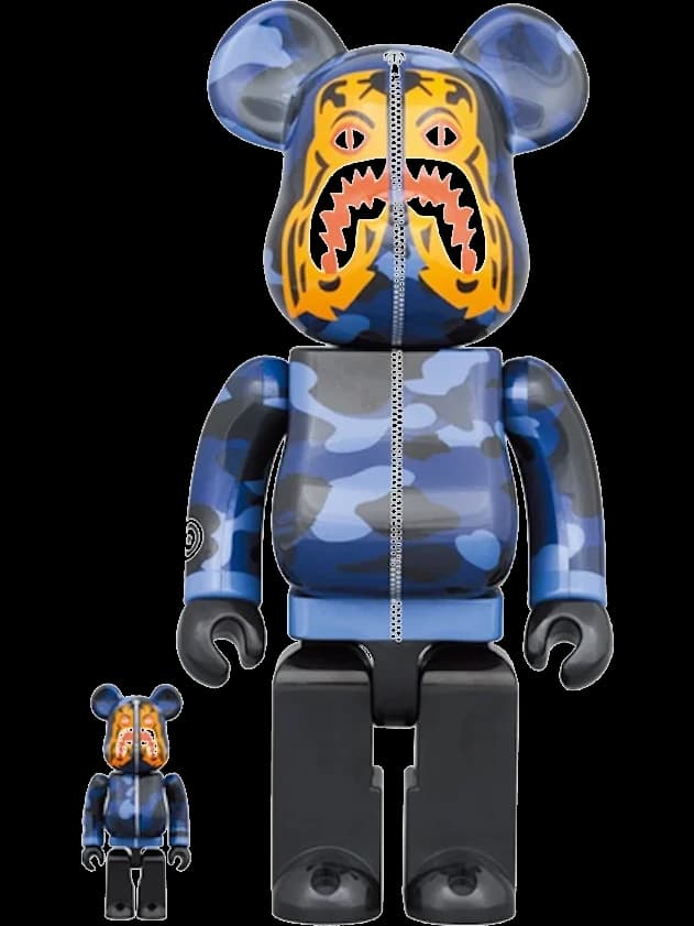 x BAPE Camo Tiger & Set Blue BE@RBRICK