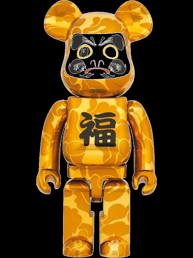 x BAPE Daruma Gold Plated BE@RBRICK