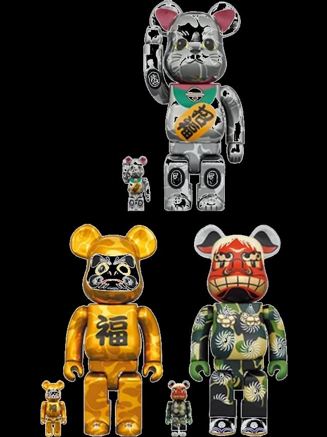 x BAPE Lion Dance, Daruma and Maneki Neko & 6-Pc Set Multi BE@RBRICK