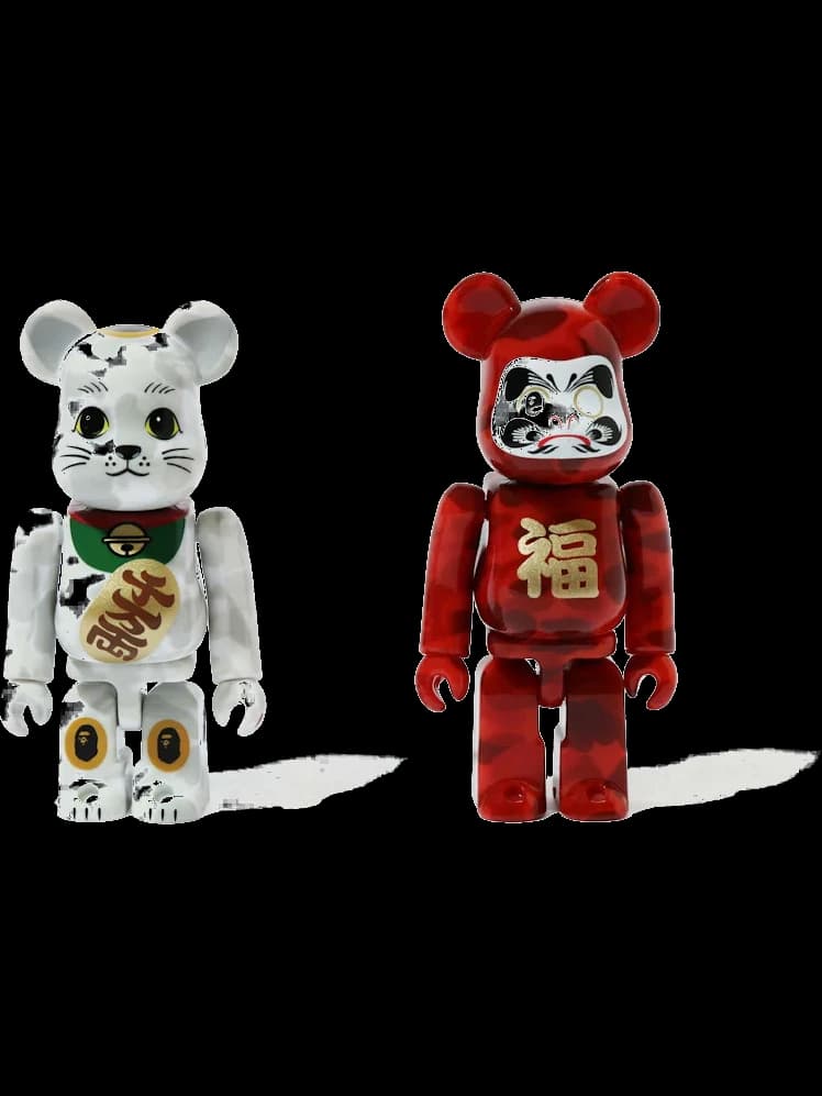 x BAPE Manekineko & Daruma 2-Pack BE@RBRICK