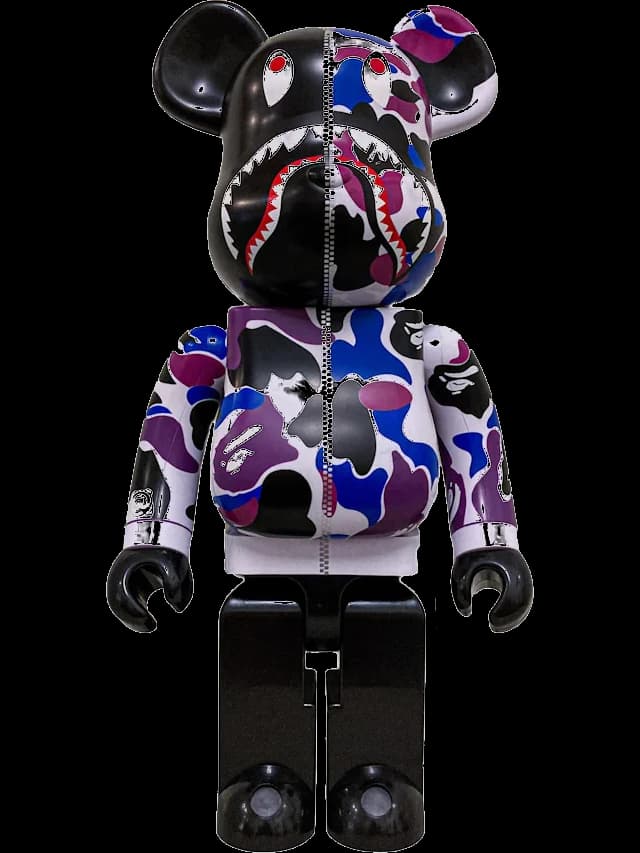 x Bape Shark Hong Kong 15th Anniversary Purple Camo BE@RBRICK